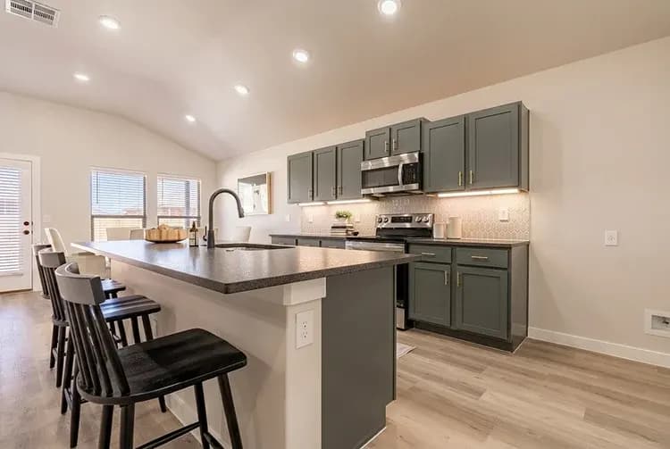 Kitchen in The Big Horn home model by Buffalo Built LLC.