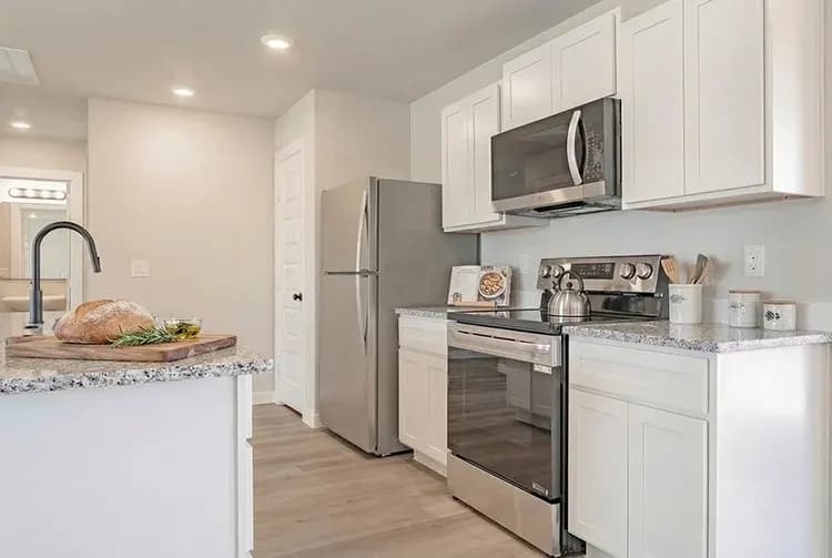 Kitchen, alternate staging, shared between The Black Tooth and The Powder River floor plans by Buffalo Built LLC.