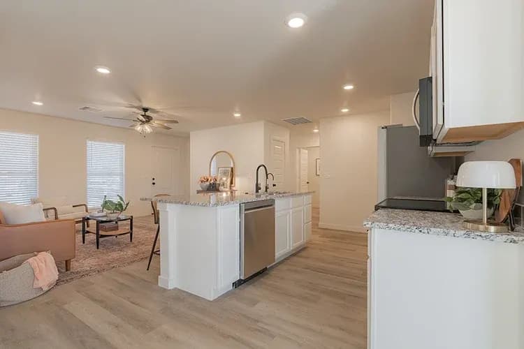 Kitchen island in The Black Tooth home model by Buffalo Built LLC.