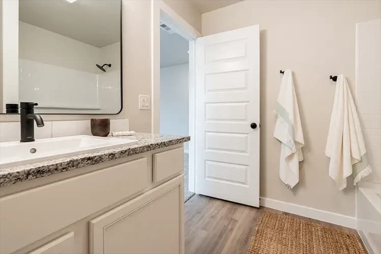 Bathroom in The Bomber Mountain home model by Buffalo Built LLC.