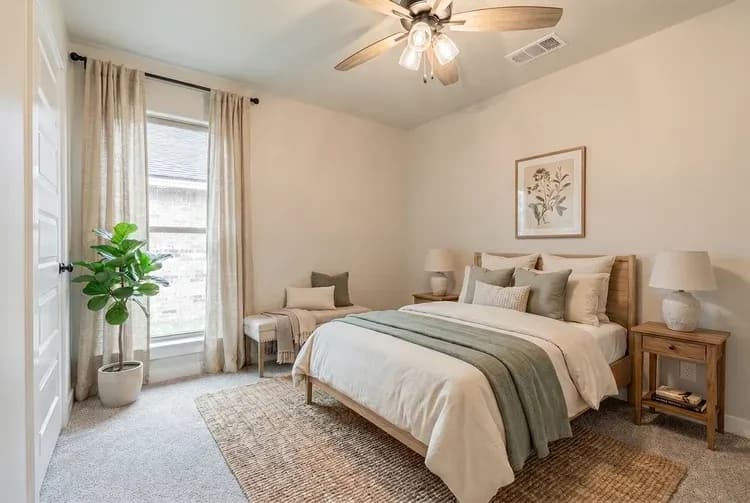 Bedroom in The Bomber Mountain home model by Buffalo Built LLC.