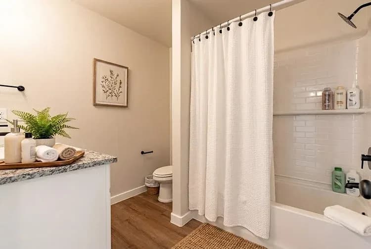 Bathroom, alternate view, in The Clear Creek home model by Buffalo Built LLC.