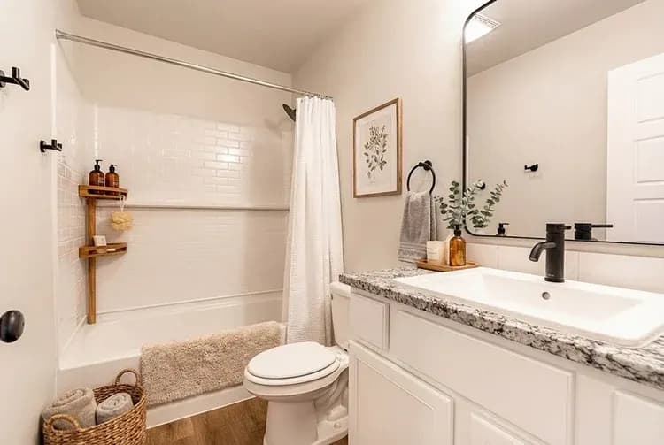 Primary bathroom in The Clear Creek home model by Buffalo Built LLC.