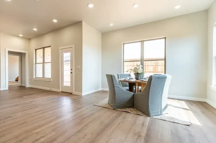 Dining nook in The Cloud Peak home model by Buffalo Built LLC.