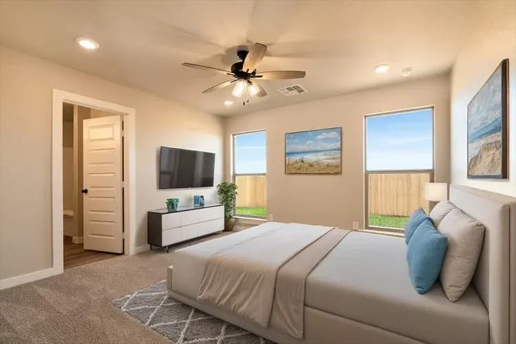 Bedroom in The Crazy Woman home model by Buffalo Built LLC.