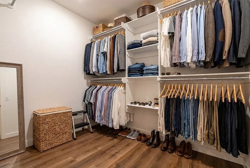 Walk-in closet in The DeSmet home model by Buffalo Built LLC.
