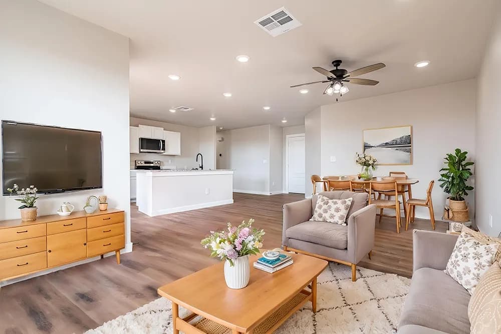 Living room in The DeSmet home model by Buffalo Built LLC.