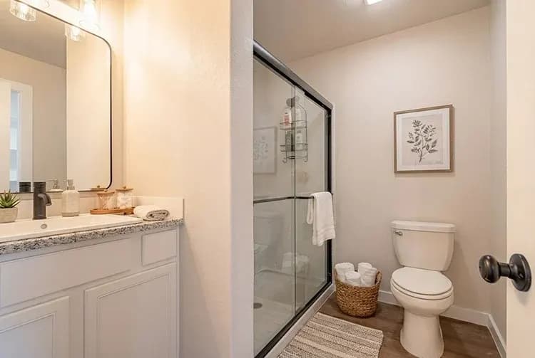 Primary bathroom in The DeSmet home model by Buffalo Built LLC.
