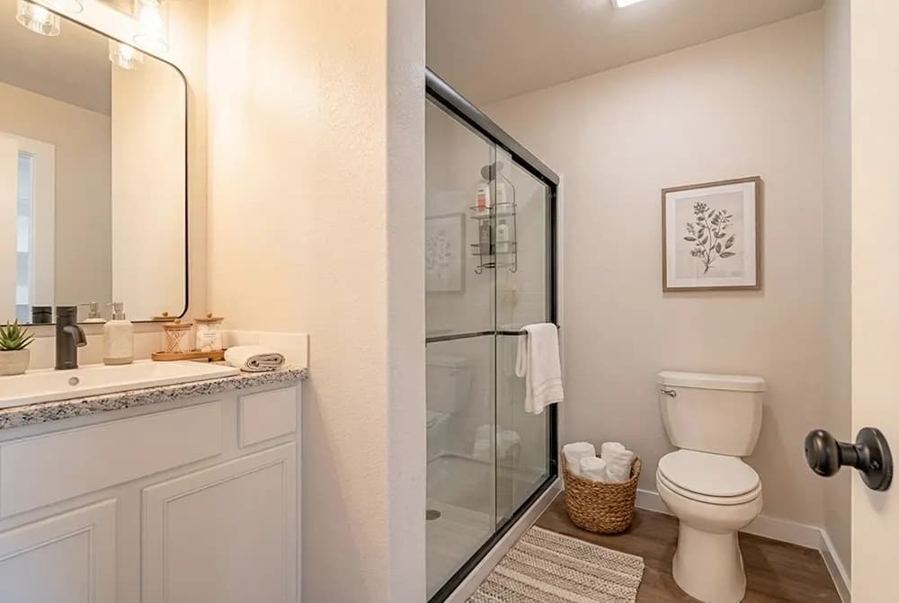 Primary bathroom in The Geneva home model by Buffalo Built LLC.
