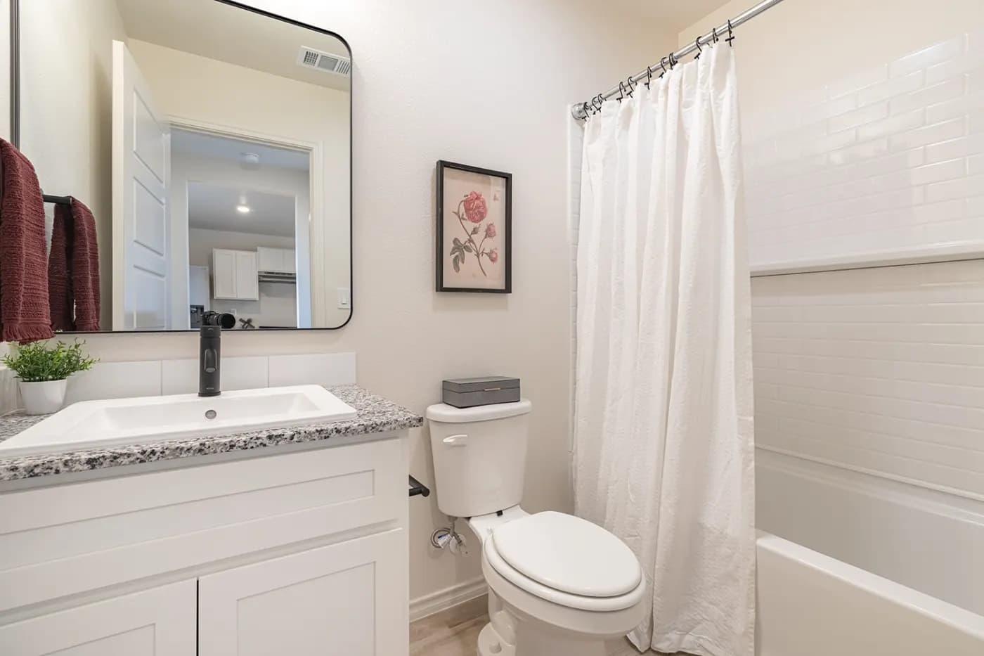 Second bathroom in The Little Big Horn home model by Buffalo Built LLC.