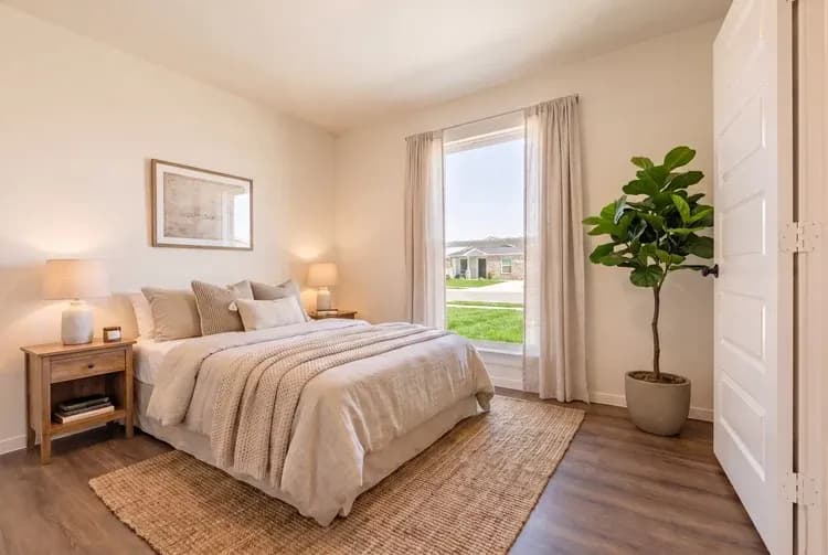 Second bedroom with window in The Little Big Horn home model by Buffalo Built LLC.
