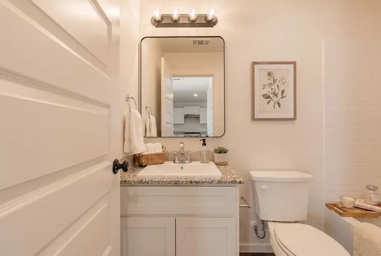 Primary bathroom in The Little Big Horn home model by Buffalo Built LLC.