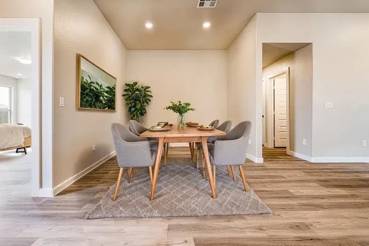 Dining room in The Meadow Lark home model by Buffalo Built LLC.