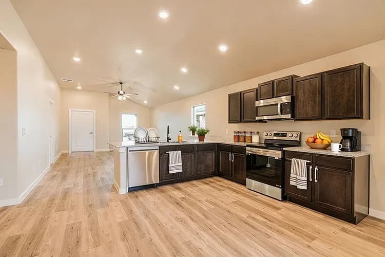 Kitchen island in The Meadow Lark home model by Buffalo Built LLC.