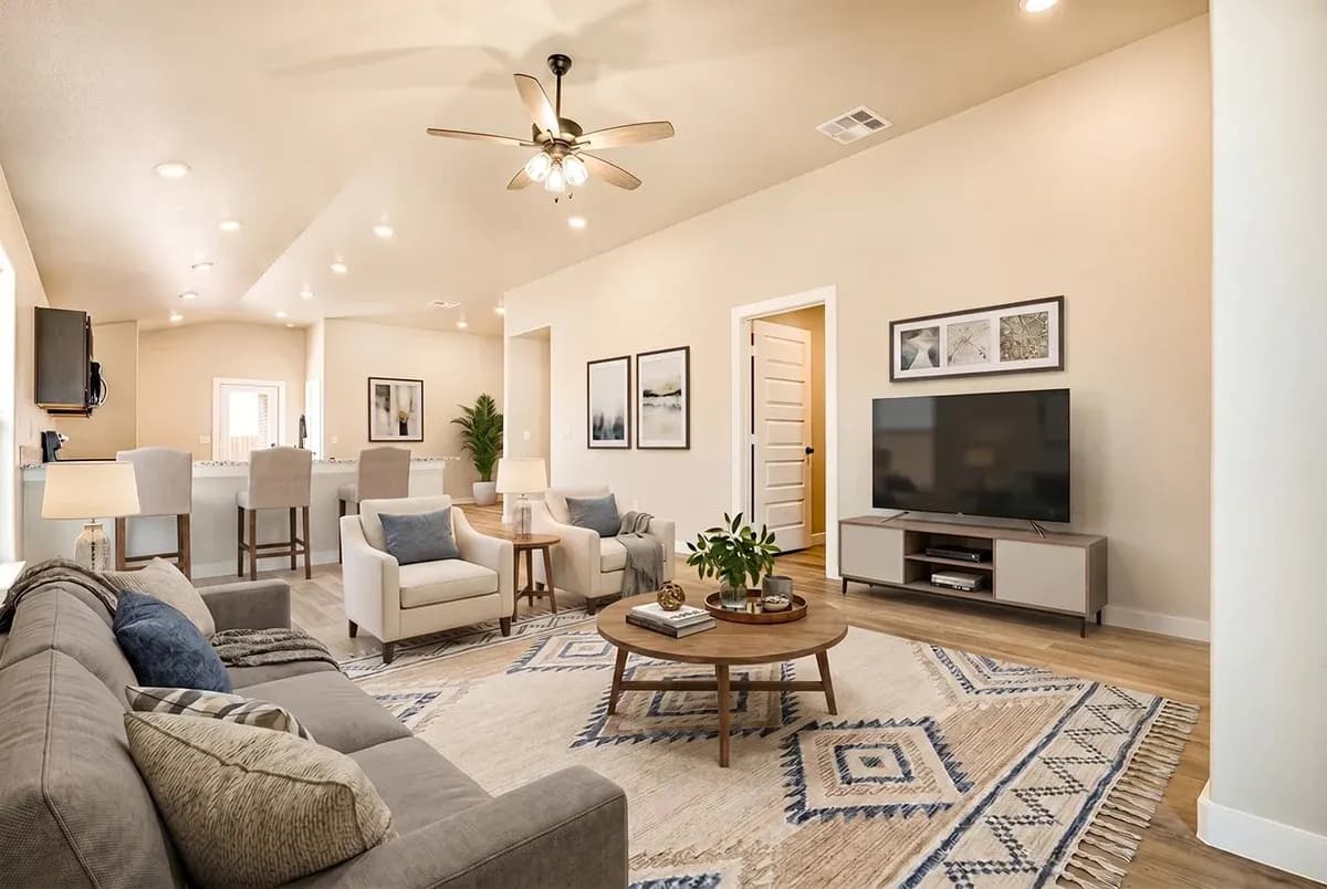 Living room in The Meadow Lark home model by Buffalo Built LLC.