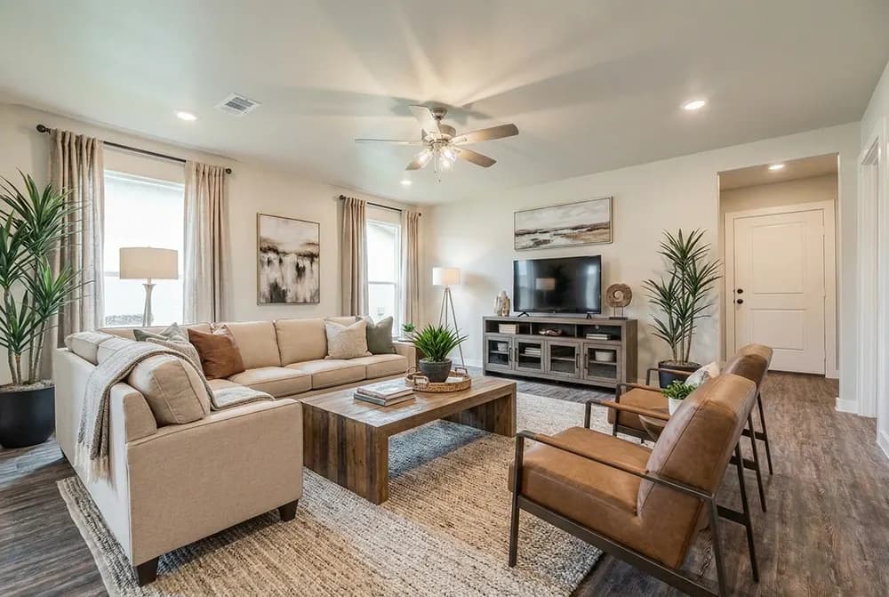 Living room in The Outlaw home model by Buffalo Built LLC.