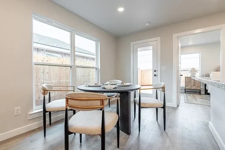 Dining room in The Piney Creek home model by Buffalo Built LLC.