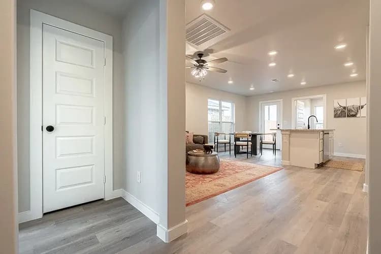 Front entry hallway in The Piney Creek home model by Buffalo Built LLC.