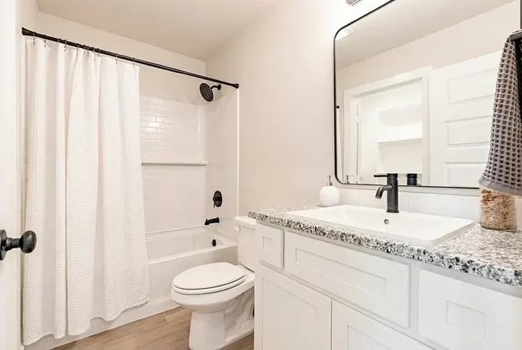 Primary bathroom in The Piney Creek home model by Buffalo Built LLC.