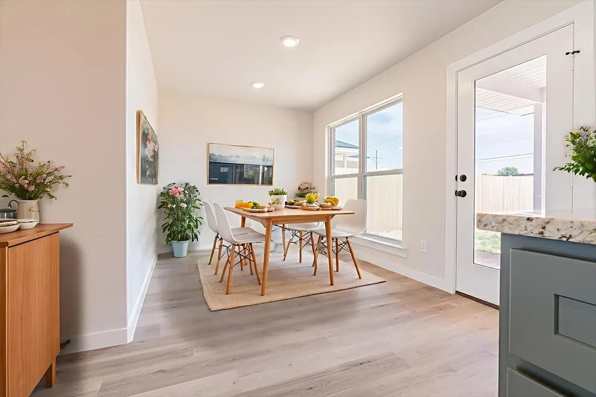 Dining room in The Powder River home model by Buffalo Built LLC.