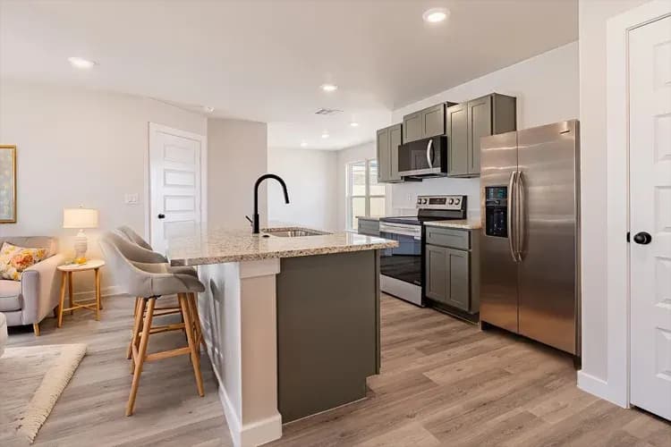 Kitchen in The Powder River home model by Buffalo Built LLC.