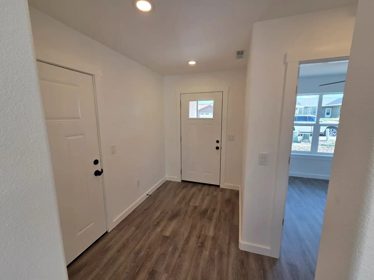 Entryway inside the finished Tie Hack completed home