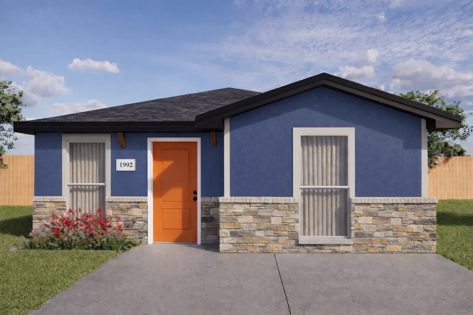 Exterior rendering of The Little Big Horn home model by Buffalo Built LLC.